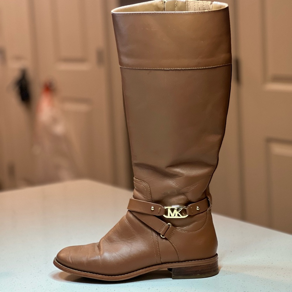 Michael Kors Brown Leather Riding Boots